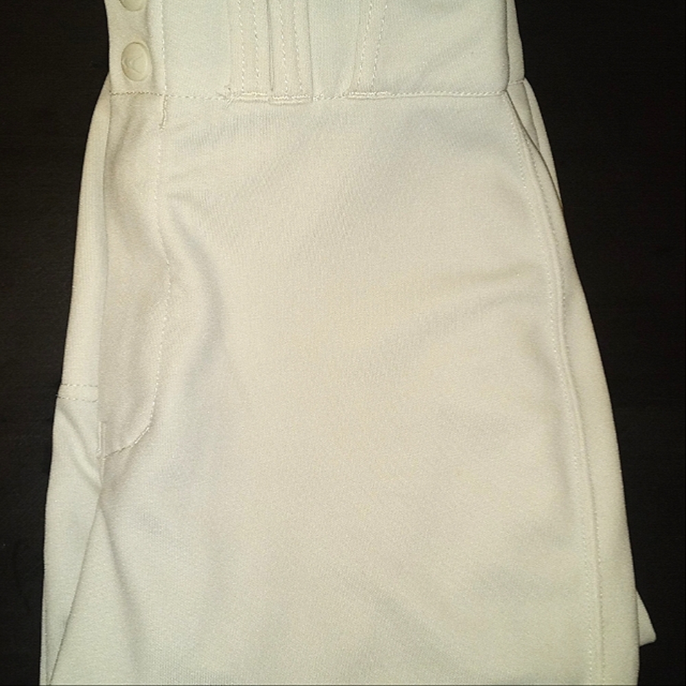 White Pinstriped Easton Baseball Pants